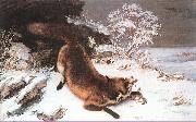 Courbet, Gustave The Fox in the Snow USA oil painting artist